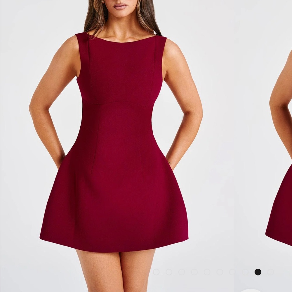 Red Sleeveless A-Line Mini Dress for Cocktail